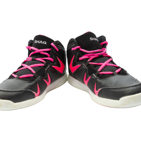Girls Size 6 SHAQ Sneakers Shaquille O'Neal Empire Black Pink Basketball Shoes - Picture 6 of 9